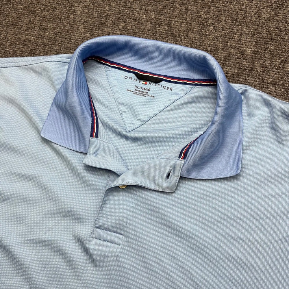 Tommy Hilfiger Golf Sport Performance Solid Blue Short Sleeve Polo Shirt